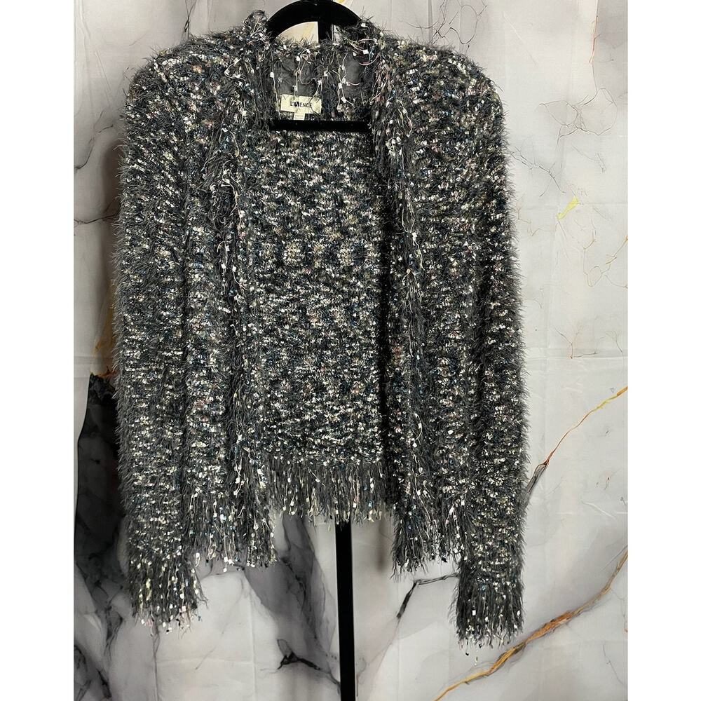 L'Agence Azure Cardigan Blazer In Grey Multi Size XXS-S